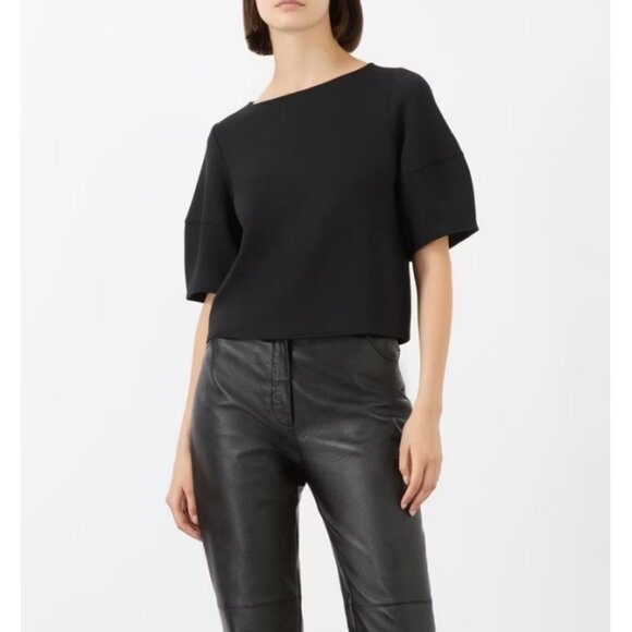 Spanx AirEssentials Puff Sleeve Desk to Dinner Elbow Sleeve Top Very Black L - Picture 6 of 13